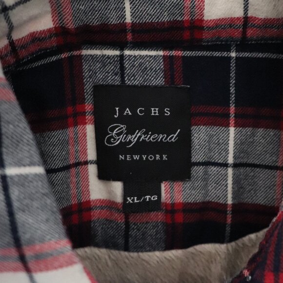 Jachs Girlfriend Womens Sz XL Plaid Snap Button Flannel Comfy Fleece Sweater - Picture 10 of 12